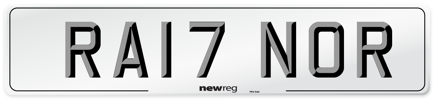 RA17 NOR Number Plate from New Reg